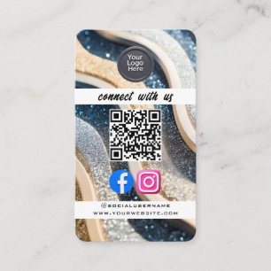 Sozial Media QR Code Modern Pro Minimalistisch Ele Visitenkarte