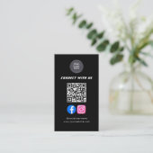 Sozial Media QR Code Modern Pro Minimalistisch Ele Visitenkarte (Stehend Vorderseite)