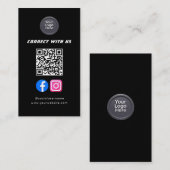 Sozial Media QR Code Modern Pro Minimalistisch Ele Visitenkarte (Vorne/Hinten)