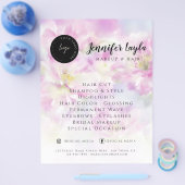 Sozial-Media-QR-Code Rosa Wasserfarbe Floral Flyer (Einzeln)