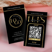 Sozial Media QR Code Schwarz & Gold Logo QR Code Visitenkarte