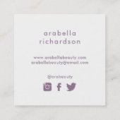 Sozial-Medium-Ikonen des modernen Aquarell-Blumen| Quadratische Visitenkarte (Rückseite)