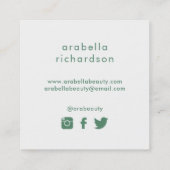 Sozial-Medium-Ikonen des modischen Quadratische Visitenkarte (Rückseite)