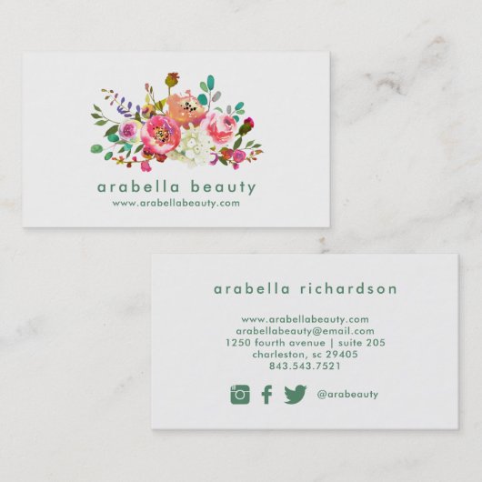 Sozial-Medium-Ikonen des modischen Visitenkarte (Vorne/Hinten)