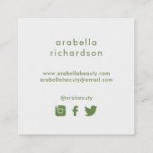 Sozial-Medium-Ikonen des Pfirsich-Aquarell-Blumen| Quadratische Visitenkarte (Rückseite)