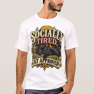 Sozial müde Katze genehmigtes Vintage-T-Shirt T-Shirt