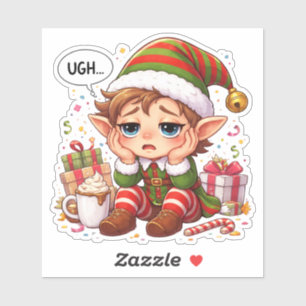 Sozial müder Elf individuell zugeschnittenes Vinyl Aufkleber