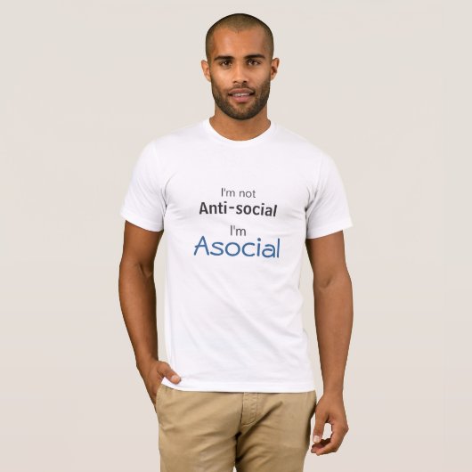sozial, nicht antisozial T-Shirt (Vorne ganz)