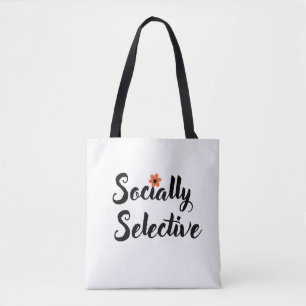 Sozial selektive lustige Introvertierten-Zitat-Tra Tasche