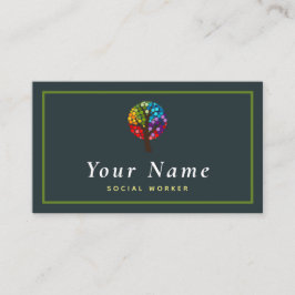 Sozial tätige farbenfrohe Baumwälder Natur Moderne Visitenkarte