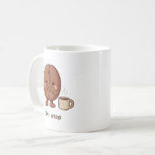 Sozial überhitzter süßer Kaffeebohnen-Charakter Kaffeetasse (Vorderseite Links)