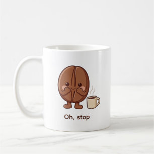 Sozial überhitzter süßer Kaffeebohnen-Charakter Kaffeetasse