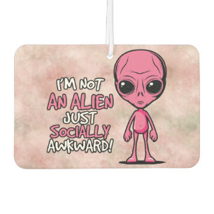 Sozial unbeholfener Alien-Cartoon Autolufterfrischer
