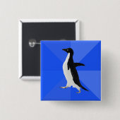 Sozial ungeschickter Pinguin ("fertigen Sie" Button (Vorne & Hinten)