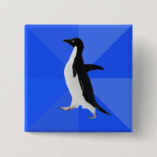 Sozial ungeschickter Pinguin ("fertigen Sie" Button (Vorderseite)