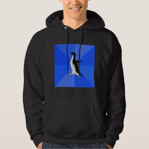 Sozial ungeschicktes Pinguin-Ratetier Meme Hoodie