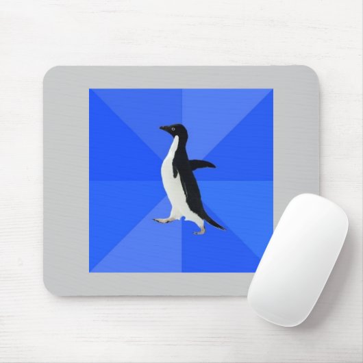 Sozial ungeschicktes Pinguin-Ratetier Meme Mousepad (Mit Mouse)