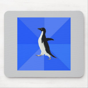 Sozial ungeschicktes Pinguin-Ratetier Meme Mousepad