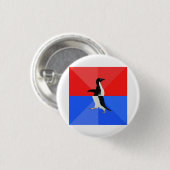 Sozial verwirrtes Pinguin-Ratetier Meme Button (Vorne & Hinten)