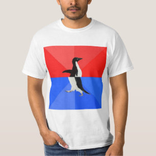 Sozial verwirrtes Pinguin-Ratetier Meme T-Shirt