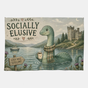 Sozial zurückhaltende Nessie gemütliche Kryptid Lo Geschirrtuch