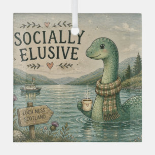Sozial zurückhaltende Nessie gemütliche Kryptid Lo Ornament Aus Glas