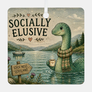 Sozial zurückhaltende Nessie gemütliche Kryptid Lo Ornament Aus Metall