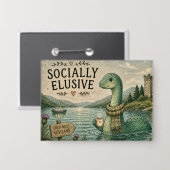 Sozial zurückhaltende Nessie gemütliches Kryptid L Button (Vorderseite/Rückseite)
