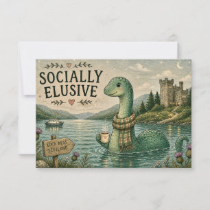 Sozial zurückhaltende Nessie gemütliches Kryptid L Dankeskarte