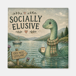 Sozial zurückhaltende Nessie gemütliches Kryptid L Magnet
