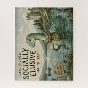 Sozial zurückhaltende Nessie gemütliches Kryptid L Puzzle