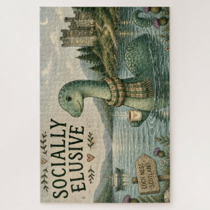 Sozial zurückhaltende Nessie gemütliches Kryptid L Puzzle
