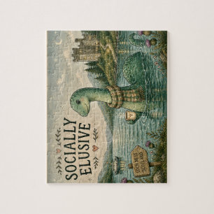 Sozial zurückhaltende Nessie gemütliches Kryptid L Puzzle