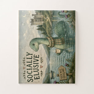 Sozial zurückhaltende Nessie gemütliches Kryptid L Puzzle