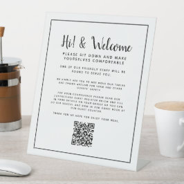 Sozialabteilung Restaurant QR Code Anweisung Sockelschild