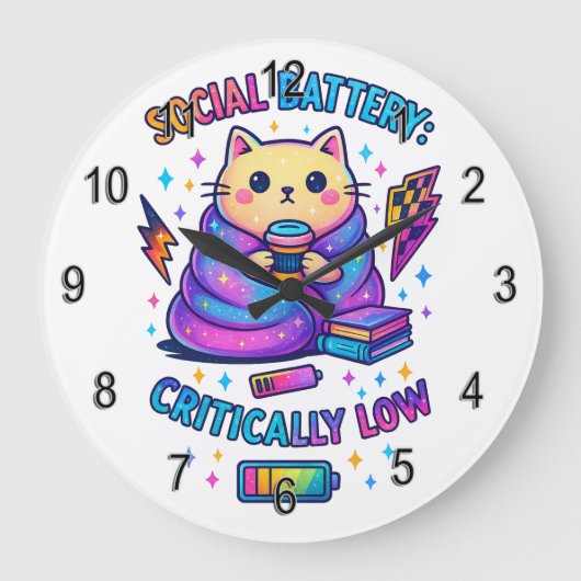 Sozialakku kritisch... große wanduhr (Vorderseite)