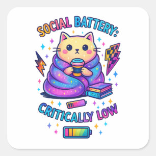 Sozialakku kritisch... quadratischer aufkleber