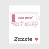 Sozialakku - Zeit zum Lesen eines Buches Aufkleber (Blatt)