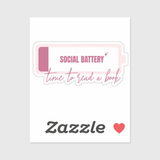 Sozialakku - Zeit zum Lesen eines Buches Aufkleber (Blatt)