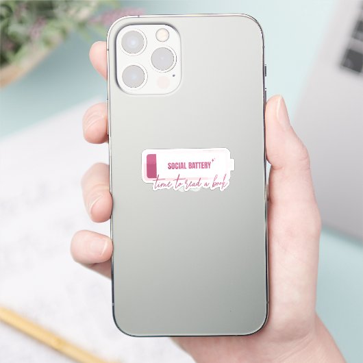 Sozialakku - Zeit zum Lesen eines Buches Aufkleber (Telefon)