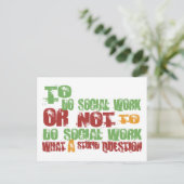 Sozialarbeit Postkarte (Stehend Vorderseite)