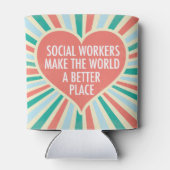 Sozialarbeit Zitat Niedlich Heart Social Worker Dosenkühler (Rückseite)