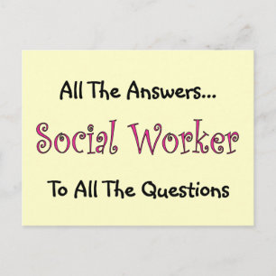 Sozialarbeiter "Alle Antworten" Postkarte