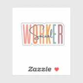 Sozialarbeiter Aufkleber (Blatt)