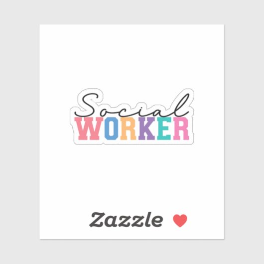 Sozialarbeiter Aufkleber (Blatt)