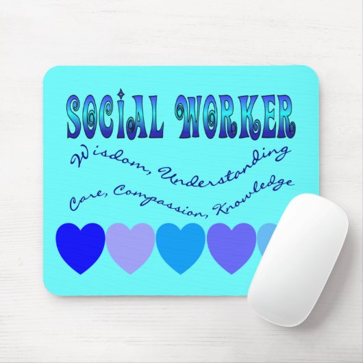 Sozialarbeiter BLAU-HERZEN Mousepad (Mit Mouse)
