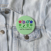 Sozialarbeiter... Blume, Herz, Schmetterlinge Button (Beispiel)