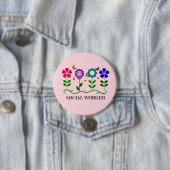 Sozialarbeiter... Blume, Herz, Schmetterlinge Button (Beispiel)