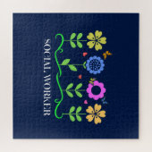 Sozialarbeiter... Blume, Herz und Schmetterlinge, Puzzle (Horizontal)