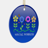 Sozialarbeiter, Blumendesign Keramik Ornament (Rechts)